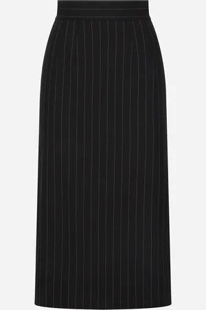 Dolce & Gabbana Gonna Longuette In Gessato Di Lana - Donna Gonne Multicolore 36