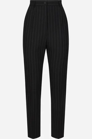 Dolce & Gabbana Pantaloni Sartoriali In Gessato Di Lana - Donna Pantaloni E Shorts Multicolore 36