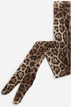 Dolce & Gabbana Collant In Tulle Stampa Leopardo - Donna Calze E Collant Stampa Animalier Pizzo S