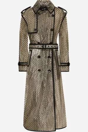 Dolce & Gabbana Trench In Rete Lurex Accoppiata A Pvc - Donna Cappotti E Giubbotti 38