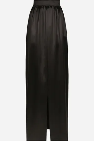 Dolce & Gabbana Gonna Lunga In Raso Di Seta Con Spacco - Donna Gonne 36
