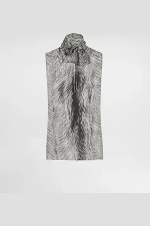 Dolce & Gabbana Top Con Fiocco In Chiffon Stampa Pelliccia - Donna Camicie E Top 40
