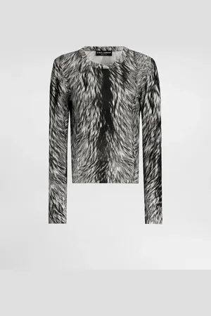 Dolce & Gabbana Maglia In Seta Stampa Pelliccia - Donna Maglioni E Cardigan 40