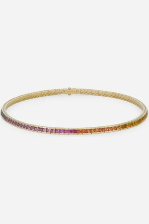 Dolce & Gabbana Collana Tennis In Giallo 18kt E Zaffiri Multicolor - Donna Collane M