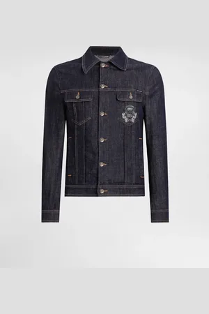 Dolce & Gabbana Giubbotto Jeans In Cotone Con Patch - Uomo Denim Multicolore 46