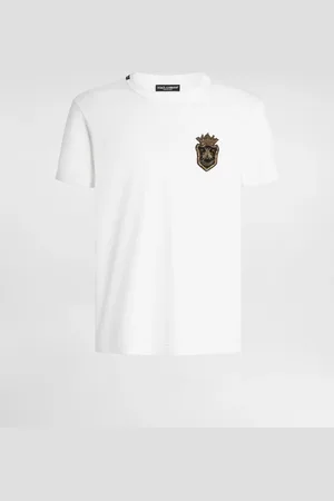 Dolce & Gabbana T-shirt In Cotone Con Patch Araldico - Uomo T-shirts E Polo Bianco 44