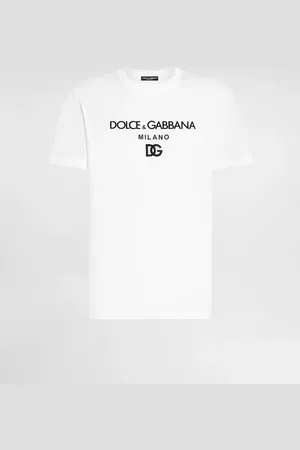 Dolce & Gabbana T-shirt In Cotone Con Ricamo Dg - Uomo T-shirts E Polo Bianco Cotone 48