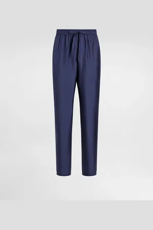 Dolce & Gabbana Pantalone Jogging In Seta Con Patch Ricamo Dg - Uomo Pantaloni E Shorts Seta 44