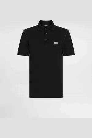 Dolce & Gabbana Polo Piquet Di Cotone Con Placca Logata - Uomo T-shirts E Polo Cotone 44