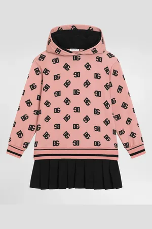 Dolce & Gabbana Abito In Felpa In Interlock Con Stampa Logo Dg - Donna Abiti Multicolore 3 Years