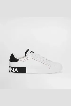 Dolce & Gabbana Sneakers Portofino In Vitello Nappato - Uomo Sneaker Nero Pelle 39