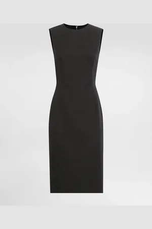 Dolce & Gabbana Abito Longuette A Tubino In Tela Di Lana - Donna Abiti Grigio 36