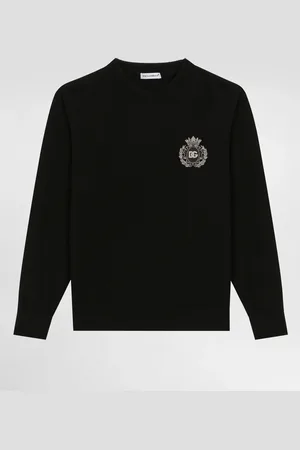 Dolce & Gabbana Pullover In Maglia Rasata Con Patch - Uomo Maglieria 2 Years