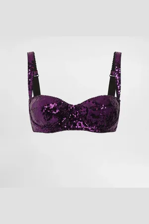 Dolce & Gabbana Reggiseno A Balconcino Ricamato In Micro Paillettes - Donna Intimo 1b