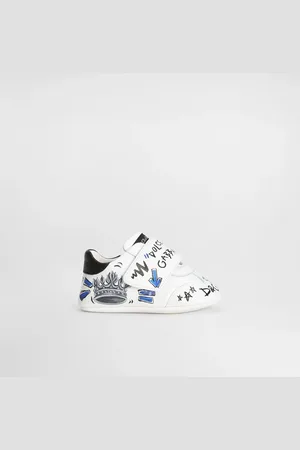 Dolce & Gabbana Sneaker In Pelle Di Agnello Stampata - Uomo Scarpe Neonato (16-20) Bianco 16