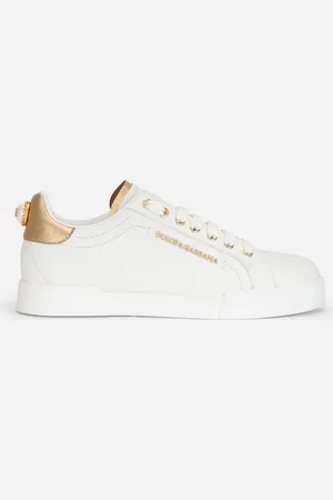 Dolce & Gabbana Sneakers Portofino In Vitello Nappato Con Lettering - Donna Sneaker Bianco Pelle 39