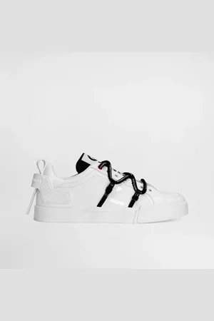 Dolce & Gabbana Sneaker Portofino In Vitello E Vernice - Uomo Sneaker Nero Pelle 40