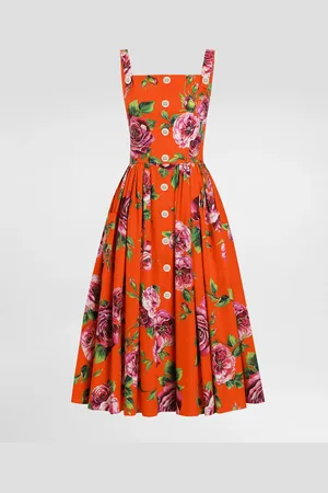 Dolce & Gabbana Abito Prendisole In Cotone Rosa - Donna Abiti 36