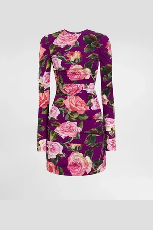 Dolce & Gabbana Abito Midi A Tubino Drappeggiato In Charmeuse Rose - Donna Abiti 36