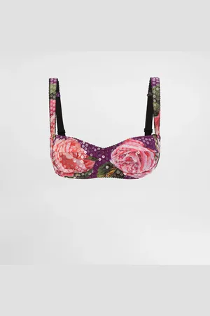 Dolce & Gabbana Reggiseno A Balconcino In Cady Ricamo Paillettes Rose - Donna Intimo 1b