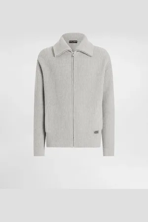 Dolce & Gabbana Cardigan In Lana Con Placca - Uomo Maglieria Beige 46