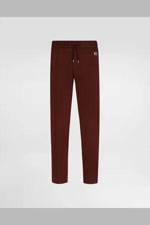 Dolce & Gabbana Pantalone Jogging In Cotone Con Placca - Uomo Pantaloni E Shorts Multicolore 52