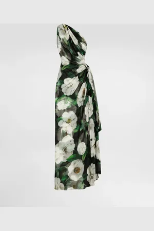 Dolce & Gabbana Abito Lungo Monospalla In Chiffon Gardenia - Donna Abiti 38