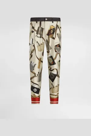 Dolce & Gabbana Jeans Loose In Seta E Denim Blu Stampa Accendini - Uomo Denim Multicolore 46
