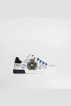 Dolce & Gabbana Sneakers Portofino Light In Pelle Di Vitello Stampata - Uomo Scarpe (24-38) Bianco 28