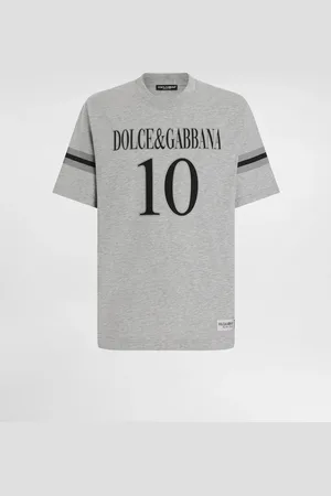 Dolce & Gabbana T-shirt In Cotone Con Logo - Uomo T-shirts E Polo Grigio 48
