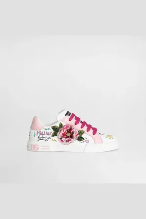 Dolce & Gabbana Sneakers Portofino Light In Pelle Di Vitello Stampata - Donna Scarpe (24-38) Rosa 29
