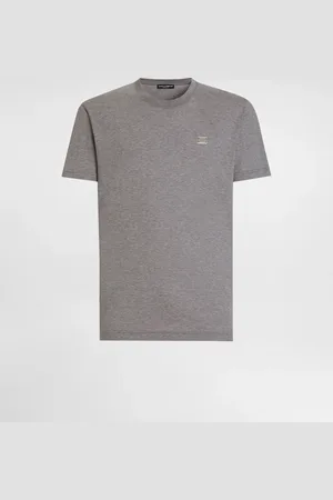 Dolce & Gabbana T-shirt In Cotone Con Placca - Uomo T-shirts E Polo Grigio 44
