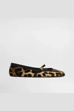Dolce & Gabbana Ballerina In Velluto Stampato - Donna Flat Shoes Stampa Animalier 37