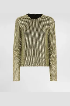 Dolce & Gabbana Maglia Maniche Lunghe In Crystal Mesh - Donna Camicie E Top Xs
