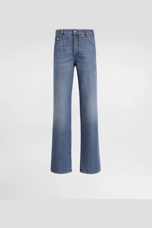 Dolce & Gabbana Jeans Loose In Denim Con Piega Stirata - Donna Denim Multicolore 36