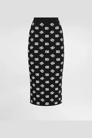 Dolce & Gabbana Gonna Tubino In Viscosa Logo Dg Jacquard - Donna Gonne Multicolore 36