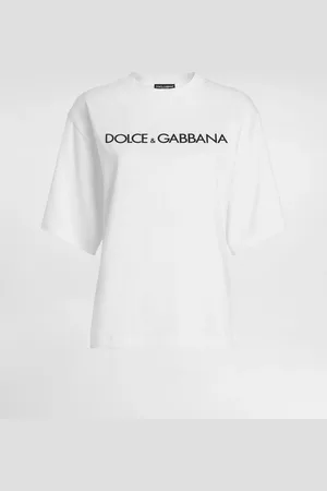 Dolce & Gabbana T-shirt Manica Corta In Cotone Con Lettering - Donna T-shirts E Felpe Bianco Cotone Xxs
