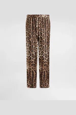Dolce & Gabbana Pantaloni Pigiama In Seta - Uomo Pantaloni E Shorts Stampa Animalier 44