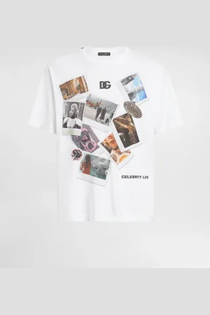 Dolce & Gabbana T-shirt In Cotone Con Stampa Cartoline - Uomo T-shirts E Polo Bianco 48