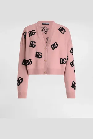 Dolce & Gabbana Cardigan Cropped In Lana Con Intarsio Logo Dg - Donna Maglioni E Cardigan 36