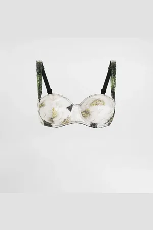 Dolce & Gabbana Reggiseno A Balconcino In Raso Ricamo Paillettes Gardenia - Donna Intimo 1b