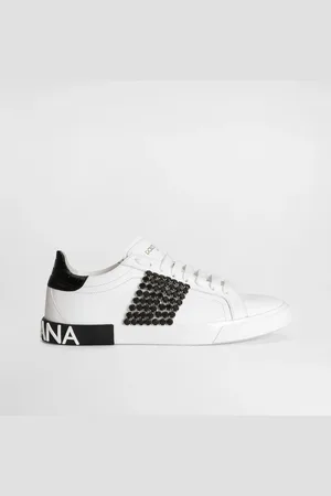 Dolce & Gabbana Sneaker Portofino Vintage In Pelle Di Vitello - Donna Sneaker Nero 35