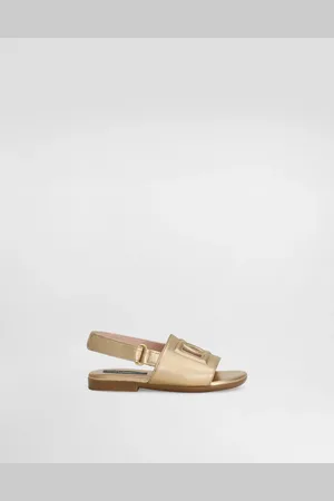 Dolce & Gabbana Sandalo In Pelle Di Vitello Laminato Con Logo Dg Cut Out - Donna Scarpe Primi Passi (19-26) 22