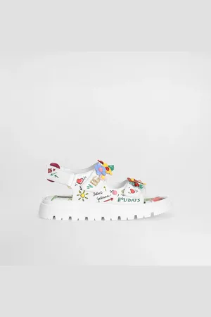 Dolce & Gabbana Sandalo In Pelle Di Vitello Stampato Con Fiori E Logo Dg - Donna Scarpe (24-38) 29