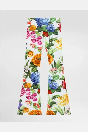 Dolce & Gabbana Pantaloni In Interlock Con Fiori - Donna Pantaloni E Gonne 2 Years