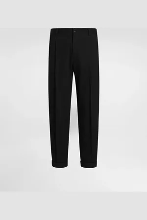 Dolce & Gabbana Pantaloni Doppia Pence In Gabardina Di Cotone - Uomo Pantaloni E Shorts 46