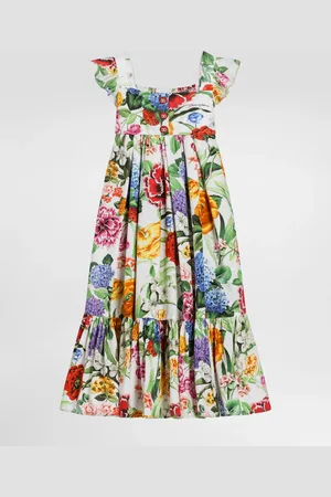 Dolce & Gabbana Abito In Popeline Con Fiori - Donna Abiti 3 Years