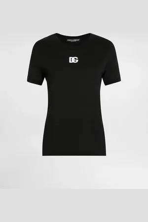 Dolce & Gabbana T-shirt In Jersey Con Ricamo Logo Dg - Donna T-shirts E Felpe 36