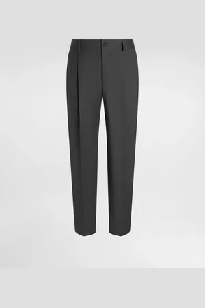Dolce & Gabbana Pantaloni In Lana Con Doppia Pince - Uomo Pantaloni E Shorts Grigio 44