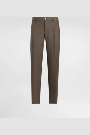 Dolce & Gabbana Pantalone Sartoriale In Lino - Uomo Pantaloni E Shorts Marrone 46